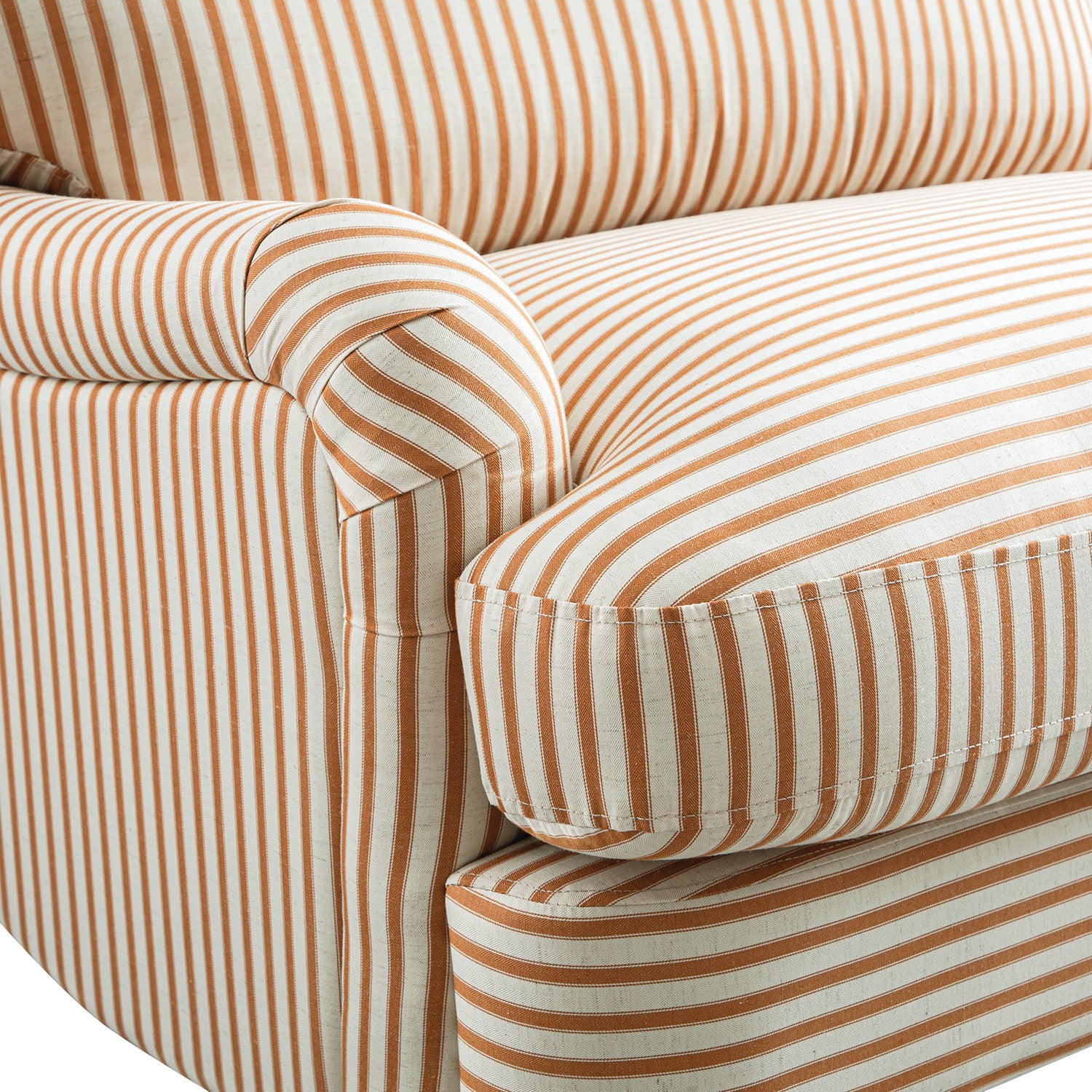 Daphnis Ochre Striped Linen Blend Sofa, 3-Seater