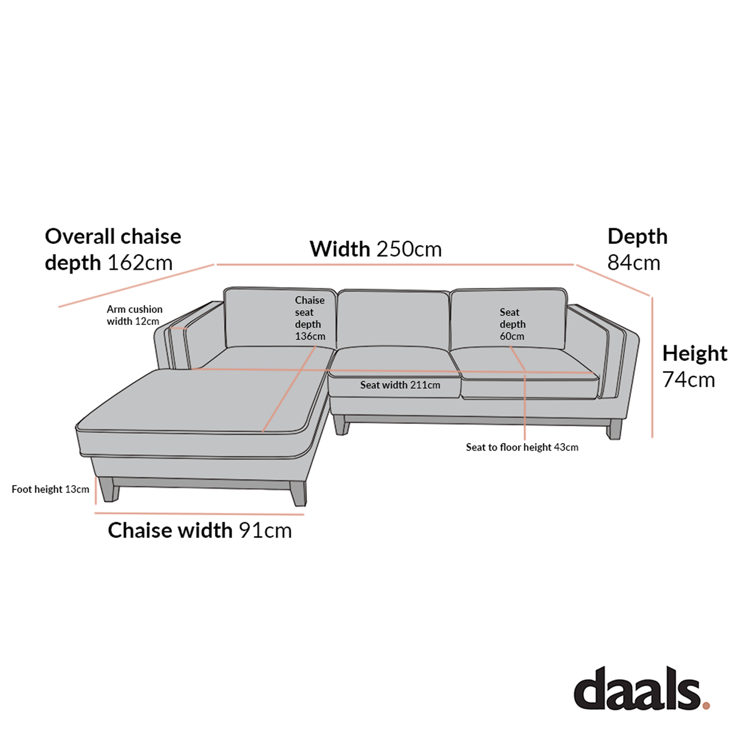 Dipley Oatmeal Woven Fabric Sofa, Grande Chaise Sofa Left Hand Facing
