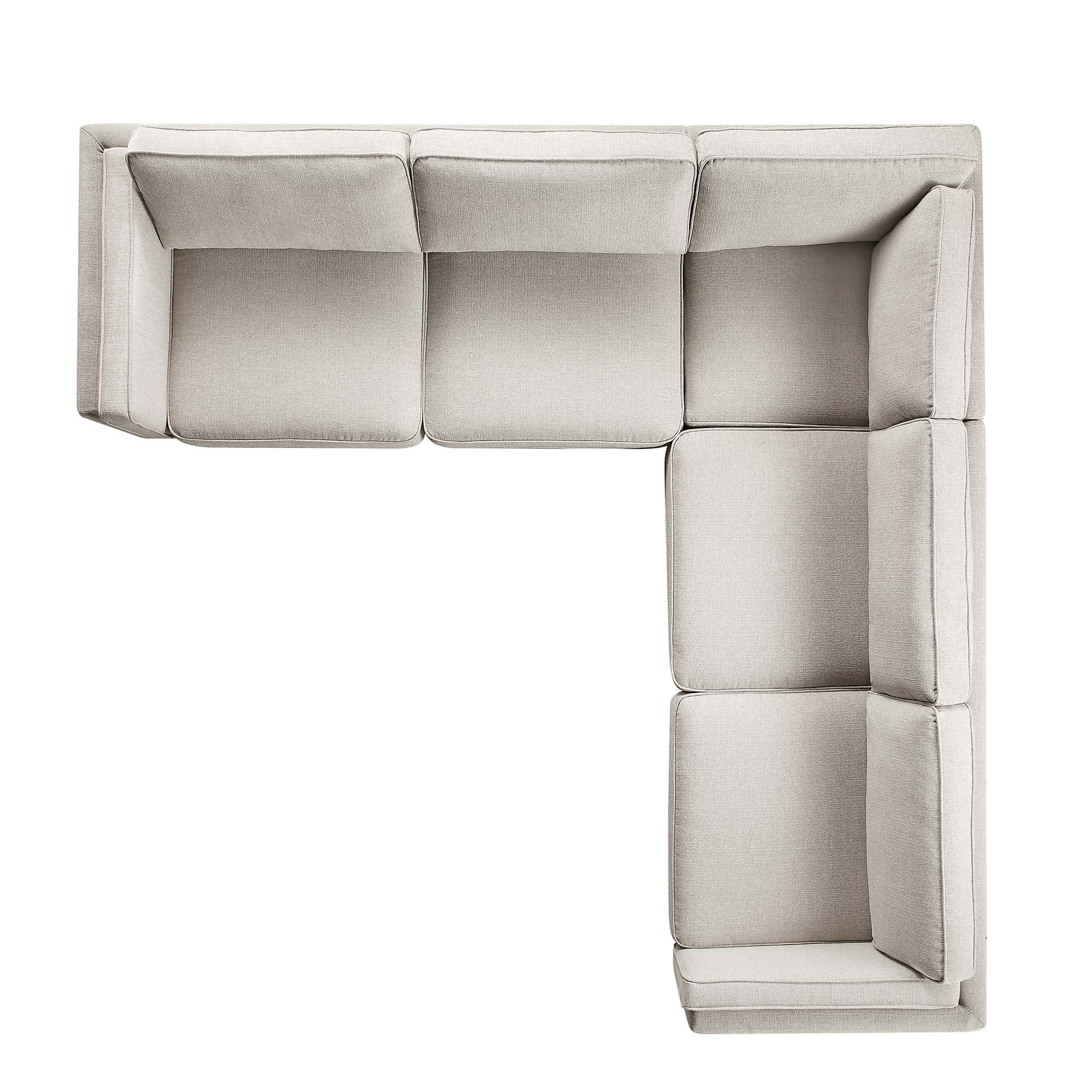 Dipley Oatmeal Woven Fabric Grande Corner Sofa