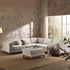 Dipley Oatmeal Woven Fabric Grande Corner Sofa