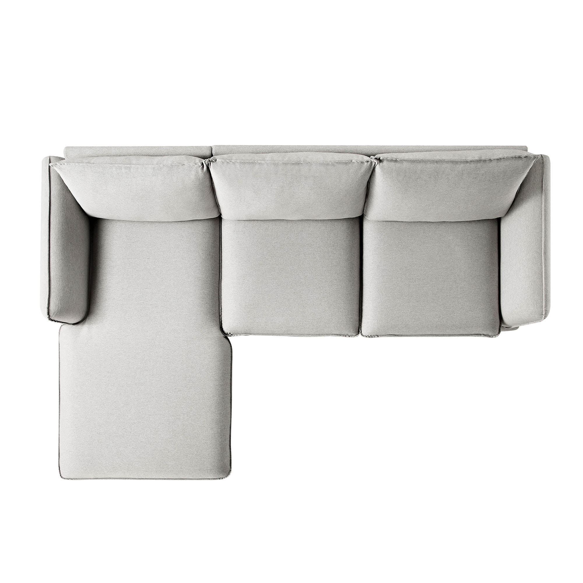 Obriel Grey Marl Fabric Sofa, Grande Chaise Sofa Left Hand Facing