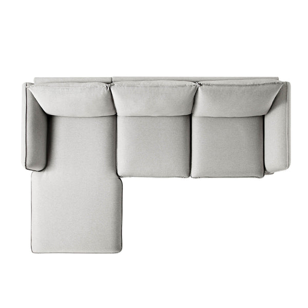 Obriel Grey Marl Fabric Sofa, Grande Chaise Sofa Left Hand Facing