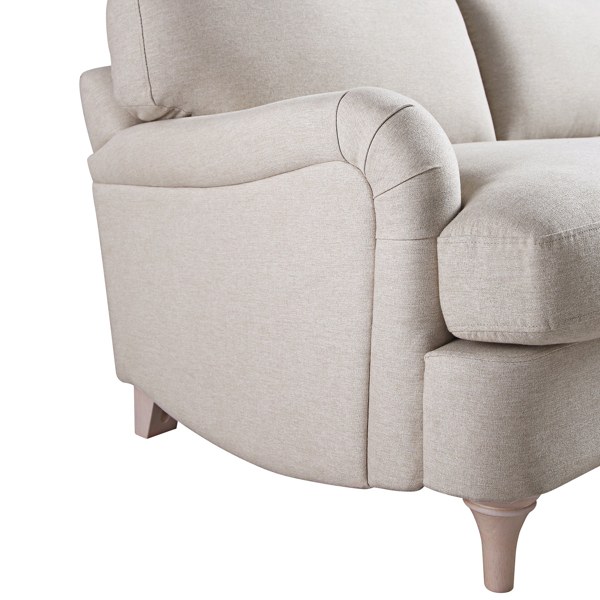 Daphnis Oatmeal Fabric Sofa, Grande Chaise Sofa Right Hand Facing