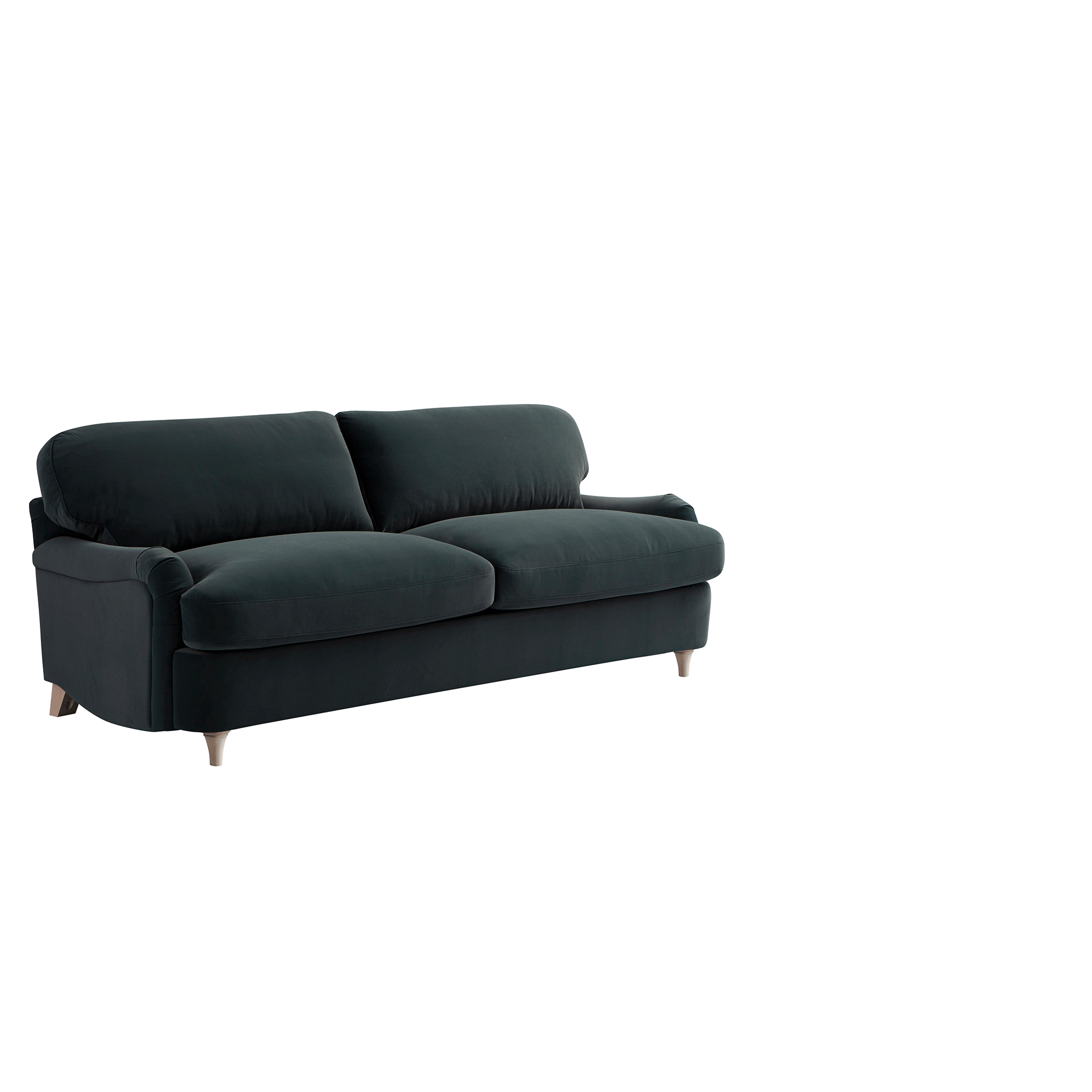 Daphnis Aegean Blue Velvet Sofa Bed, Large 3-Seater
