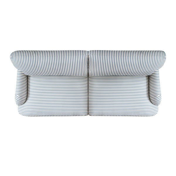 Daphnis Blue Striped Linen Blend Sofa Bed, Large 3-Seater