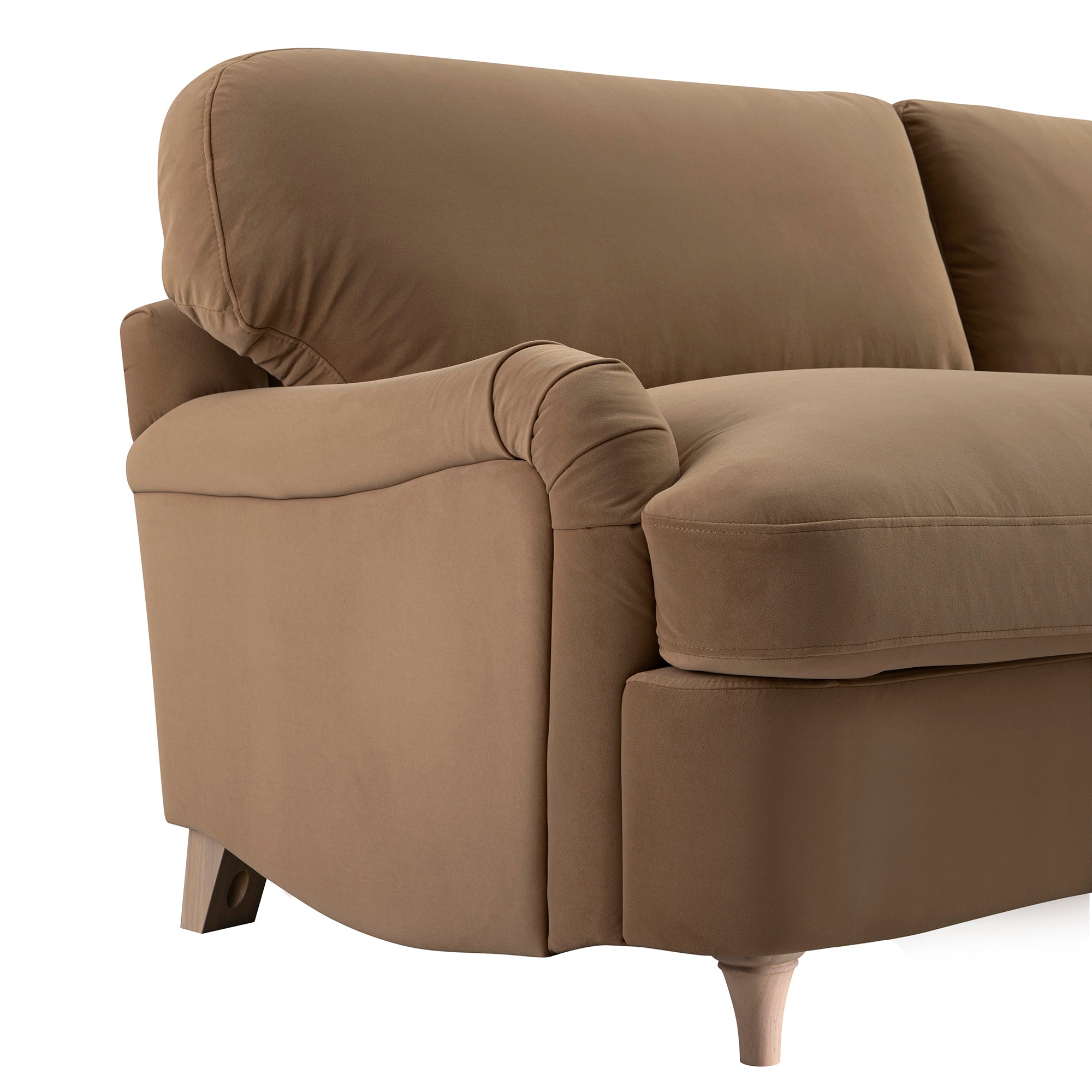 Daphnis Camel Velvet Sofa Bed, Large 3-Seater