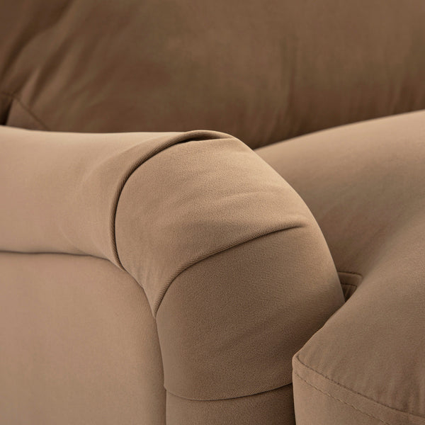 Daphnis Camel Velvet Sofa Bed, Grande Chaise Right Hand Facing