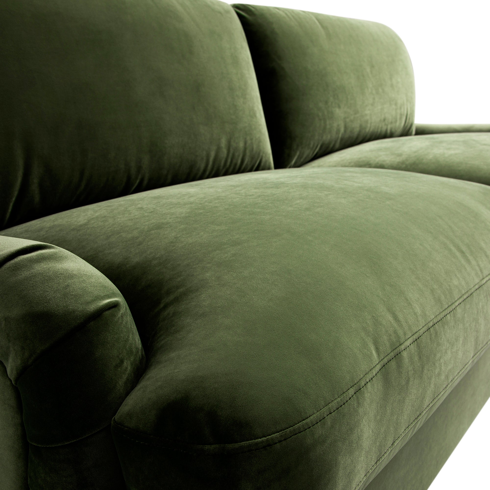 Daphnis Fern Green Velvet Sofa Bed, Large 3-Seater