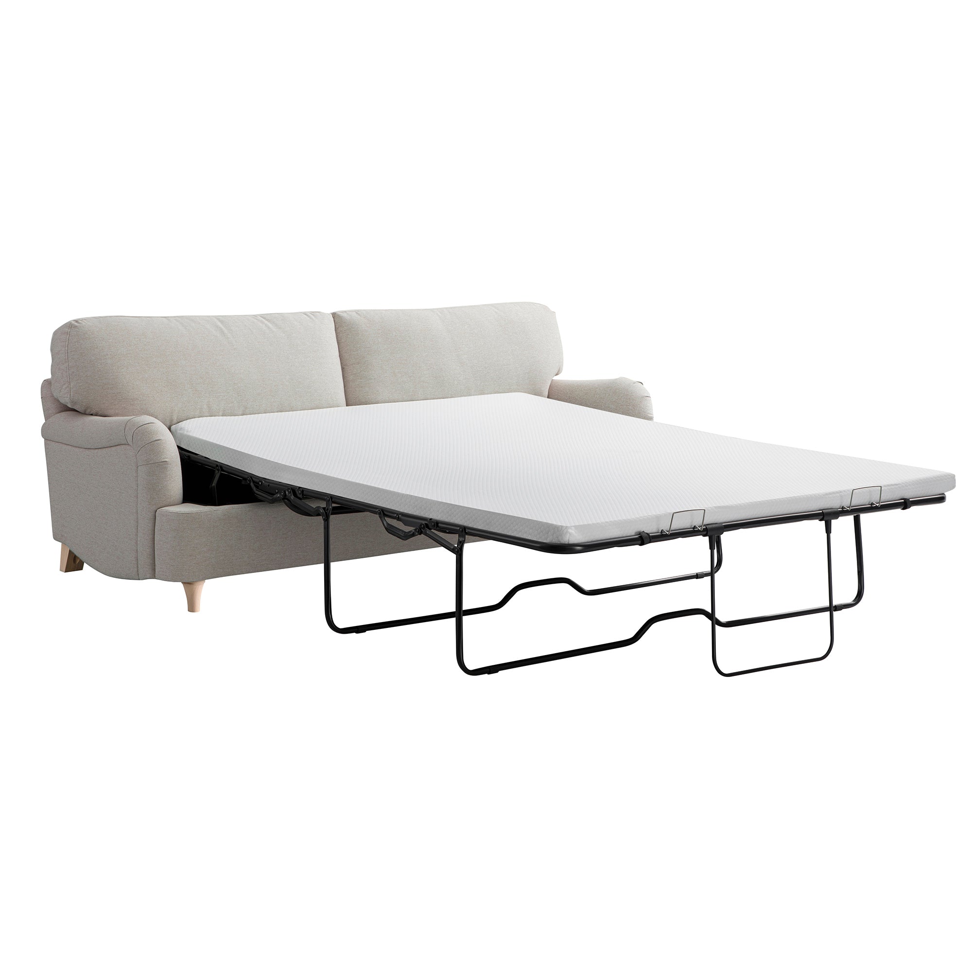 Daphnis Oatmeal Fabric Sofa Bed, Large 3-Seater