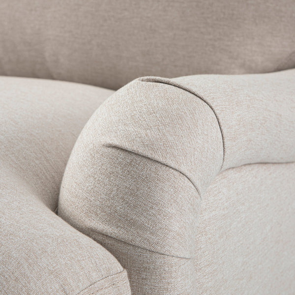 Daphnis Oatmeal Fabric Sofa Bed, Grande Chaise Right Hand Facing
