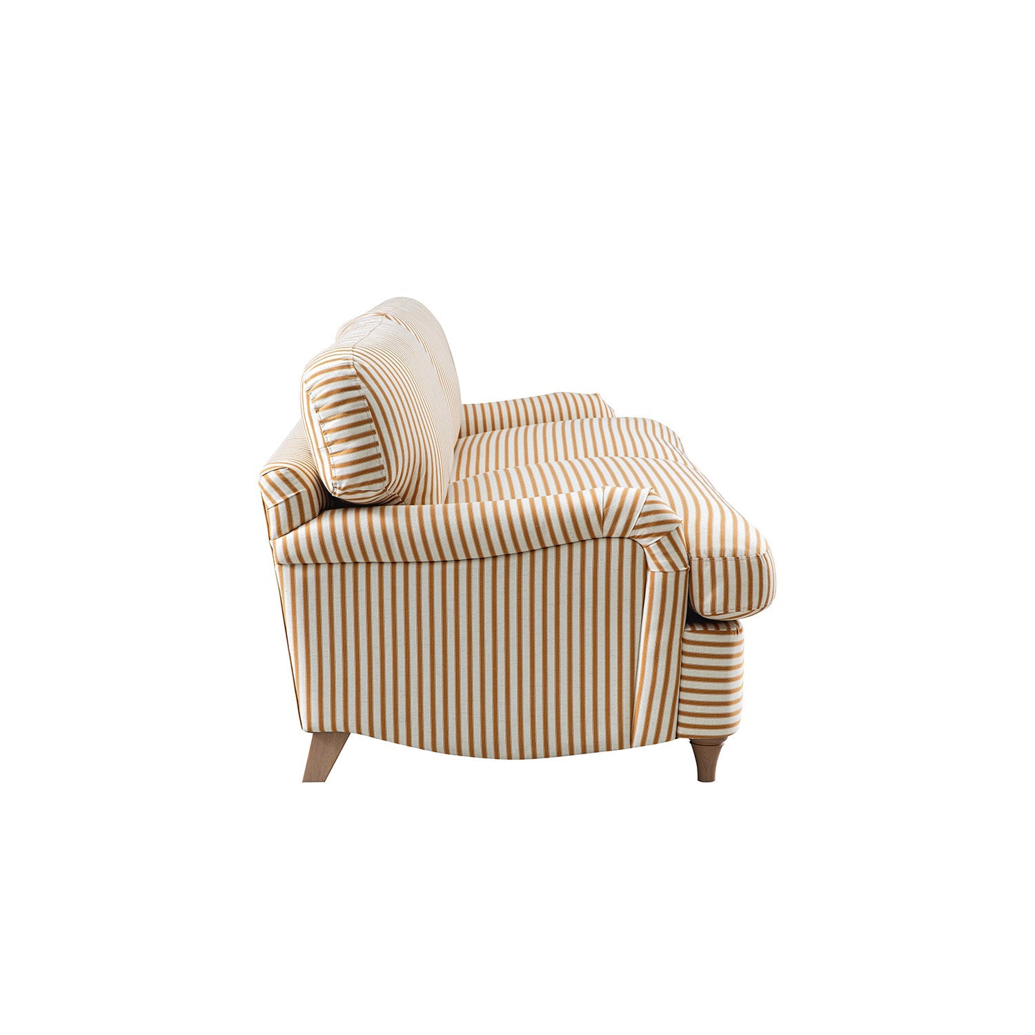 Daphnis Ochre Striped Linen Blend Sofa Bed, Large 3-Seater
