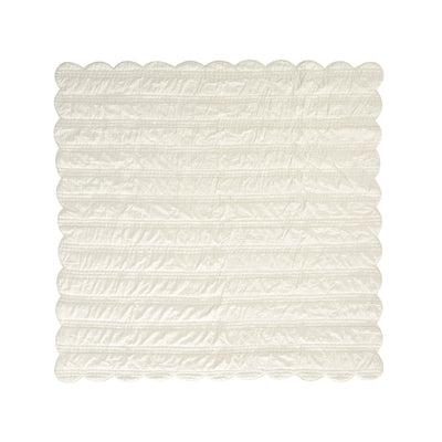 Matilda Cream Scallop Quilted Linen Blend Bedspread