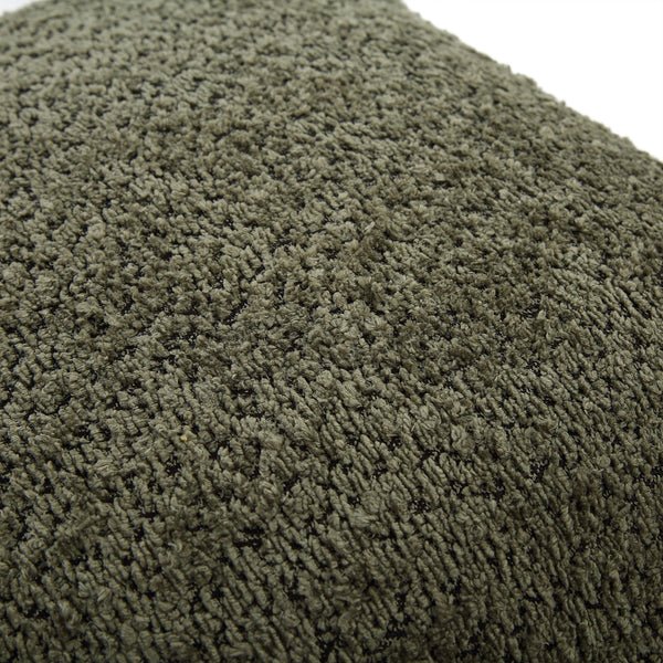 Kyra Forest Green Bouclé Fringed Cushion