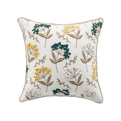 Country Collection Cow Parsley Embroidered Cotton Cushion