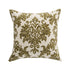 Damask Moss Green Wool Embroidered Cushion