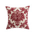 Damask Scarlet Red Wool Embroidered Cushion