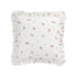 Darcy Rose Ivory White Ruffle Floral Embroidered Linen Blend Cushion