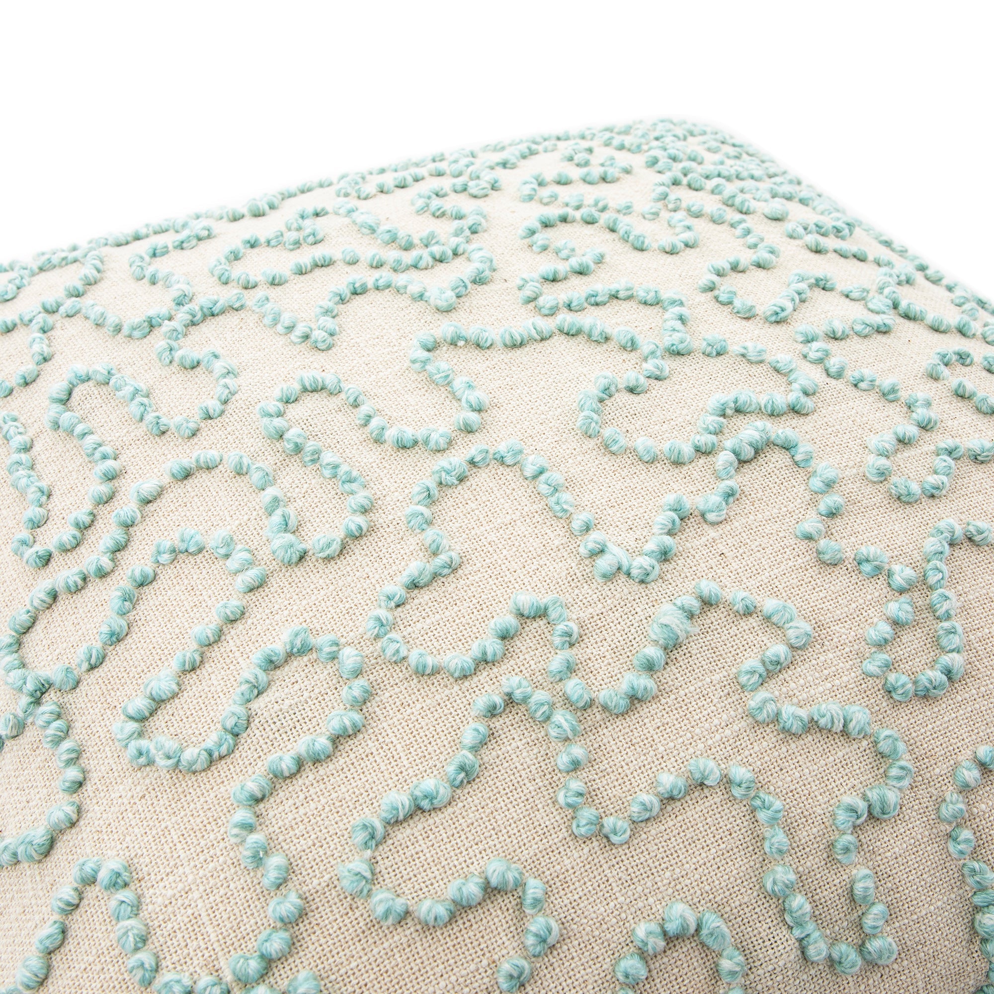 Dulcie Blue Wool French Knot Cushion