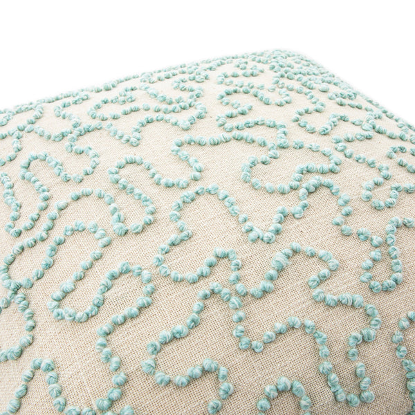 Dulcie Blue Wool French Knot Cushion