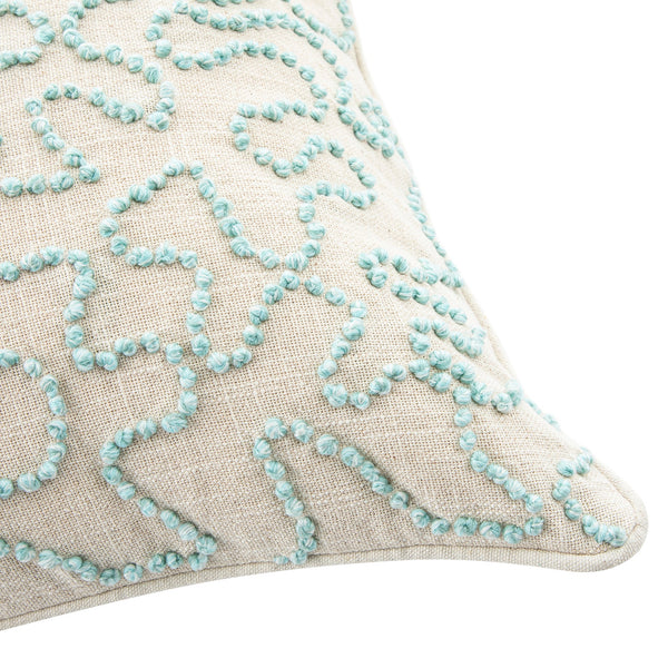 Dulcie Blue Wool French Knot Cushion