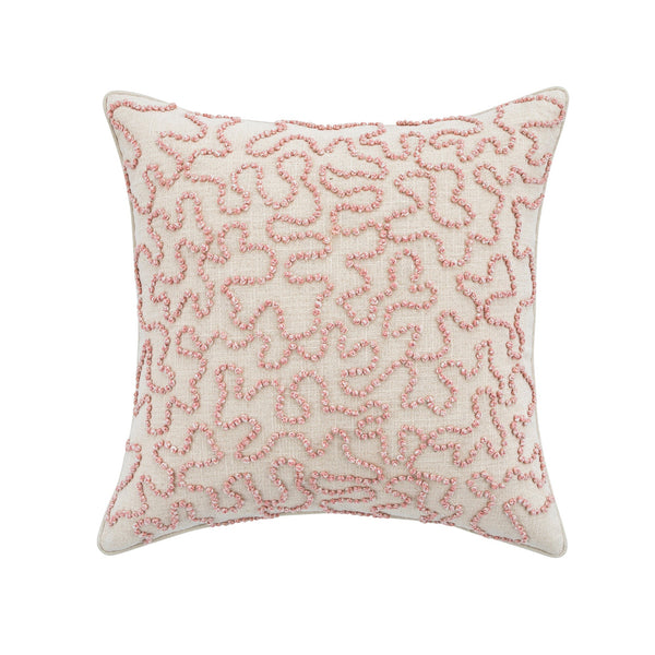 Dulcie Pink Wool French Knot Cushion