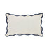 Evie Linen Prussian Blue Scalloped Rectangular Cushion