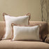 Evie Linen Dusky Pink Scalloped Rectangular Cushion