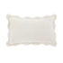 Evie Linen Powder White Scalloped Rectangular Cushion