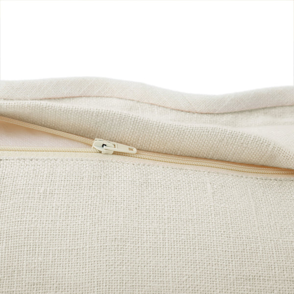 Evie Linen Powder White Scalloped Square Cushion