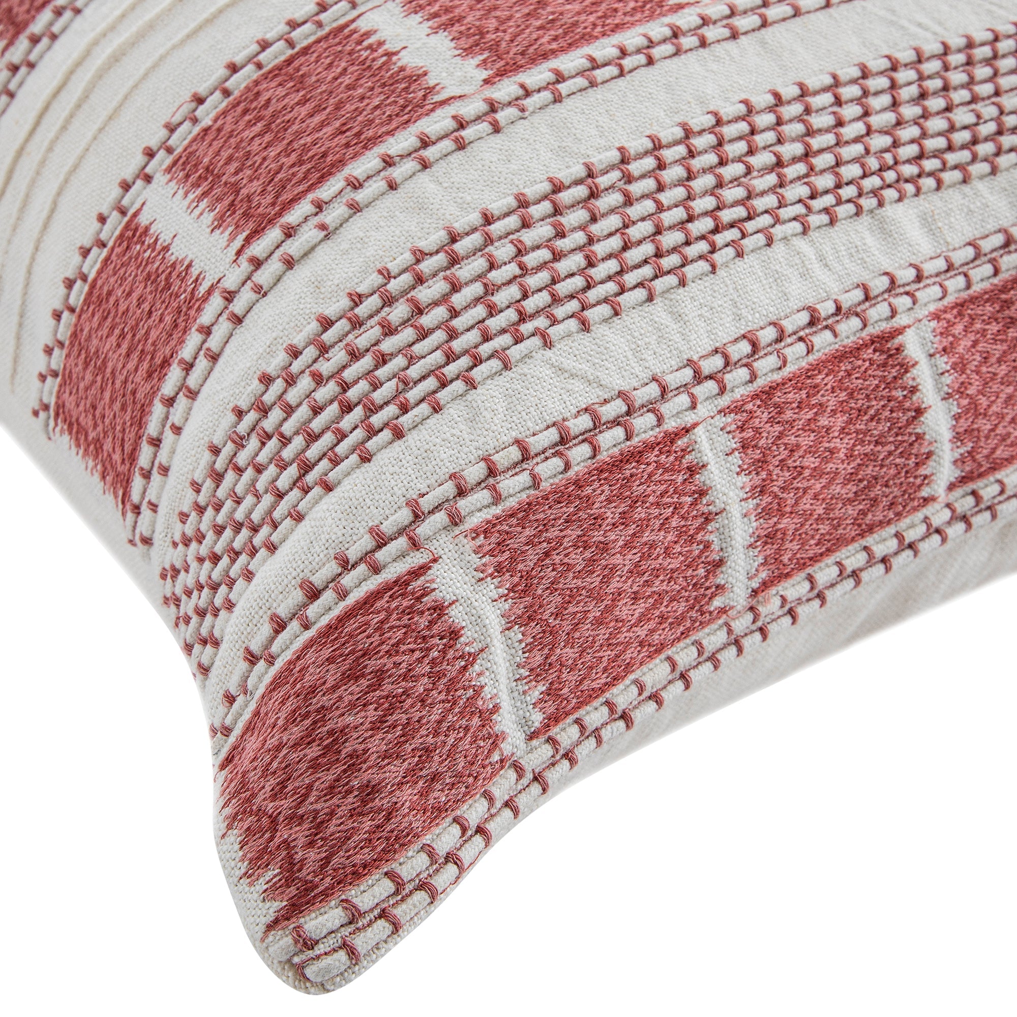 Hattie Pink Embroidered 100% Linen Cushion
