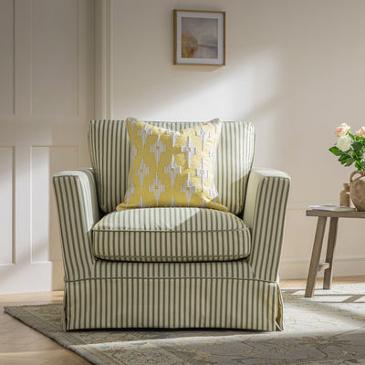 Mahika Ikat Yellow French Knot Linen Cushion