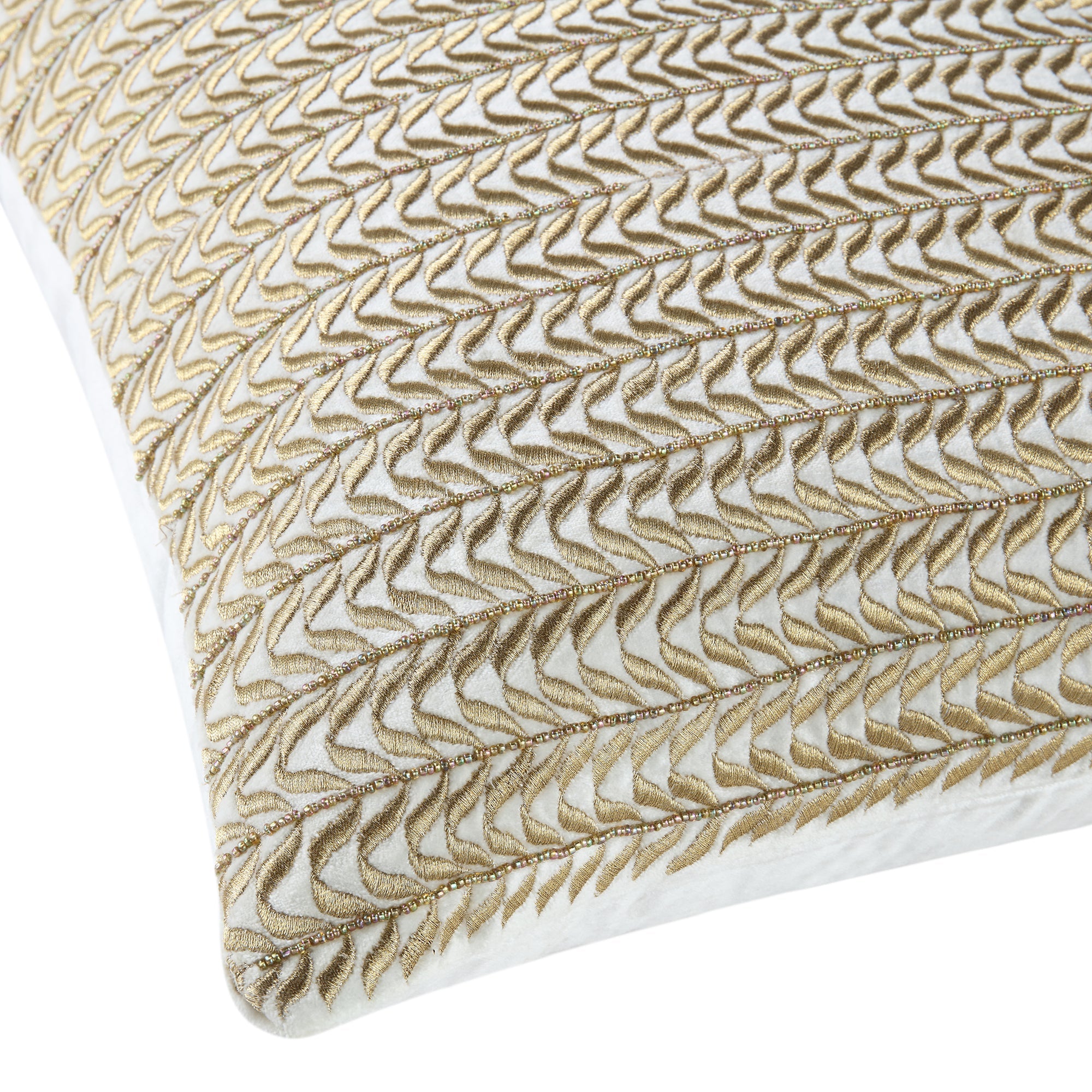 Luxe Collection Jasmine Hand Beaded Velvet Cushion