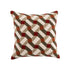 Knox Rust Olive & Beige Crewelwork Wool Embroidered Cushion