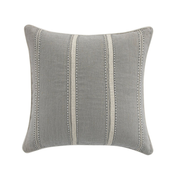 Pembroke Stripe 100% Linen Grey Cushion