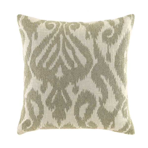 Ikat Collection Sage Green Hand Embroidered Cushion