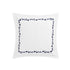 Adeline Midnight Blue Floral Embroidered 600 Thread Count Cotton Sateen Continental Square Pillowcases - Pair