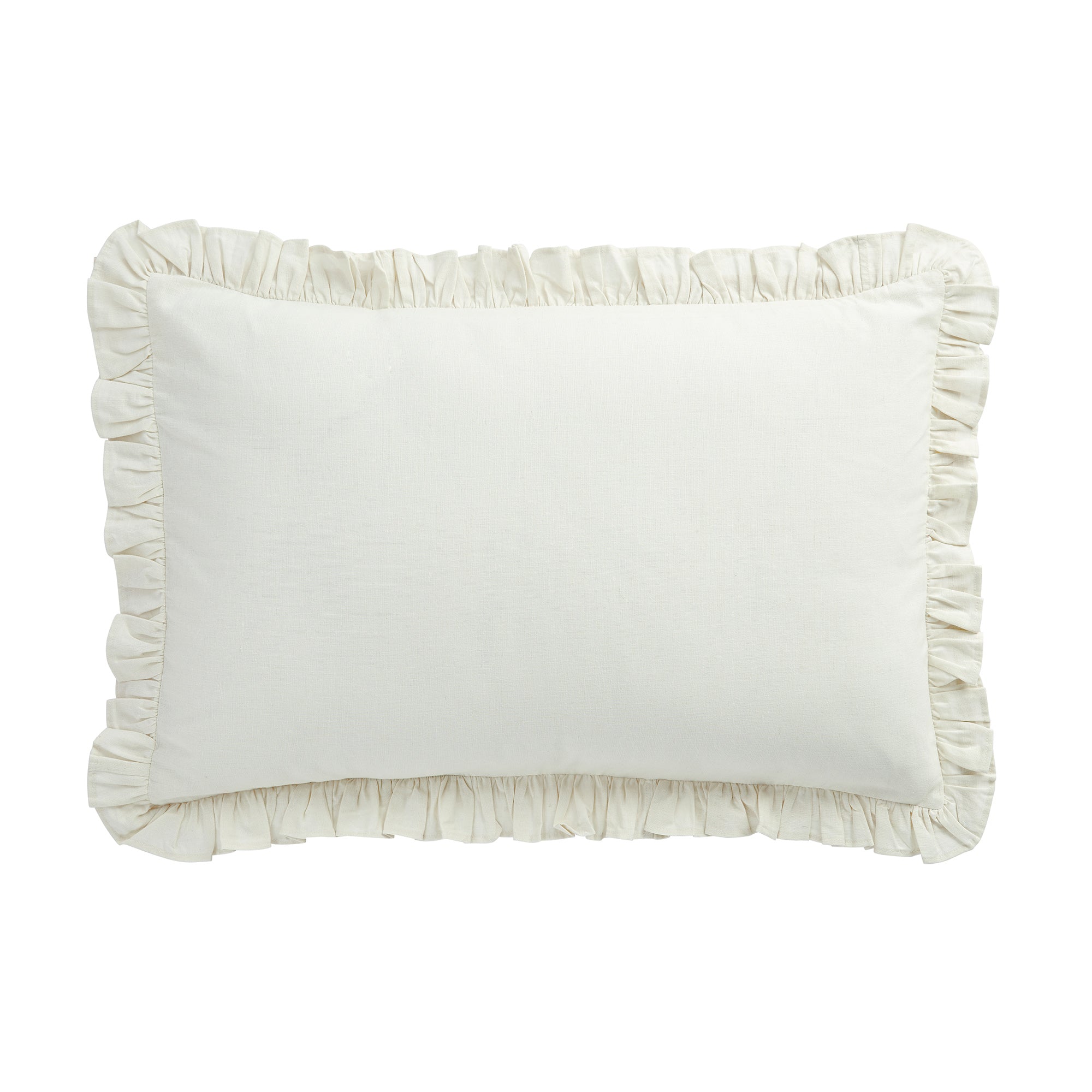 Matilda Cream Ruffle Linen Blend Pillowcases - Pair