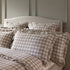 Matilda Beige Gingham Ruffle Linen Blend Pillowcases - Pair