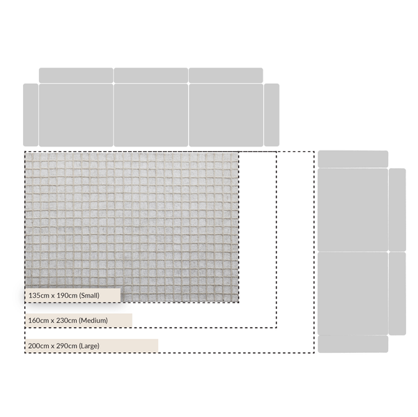 Harlem Cream Wool and Jute Checkered Hand Tufted Rectangular Rug
