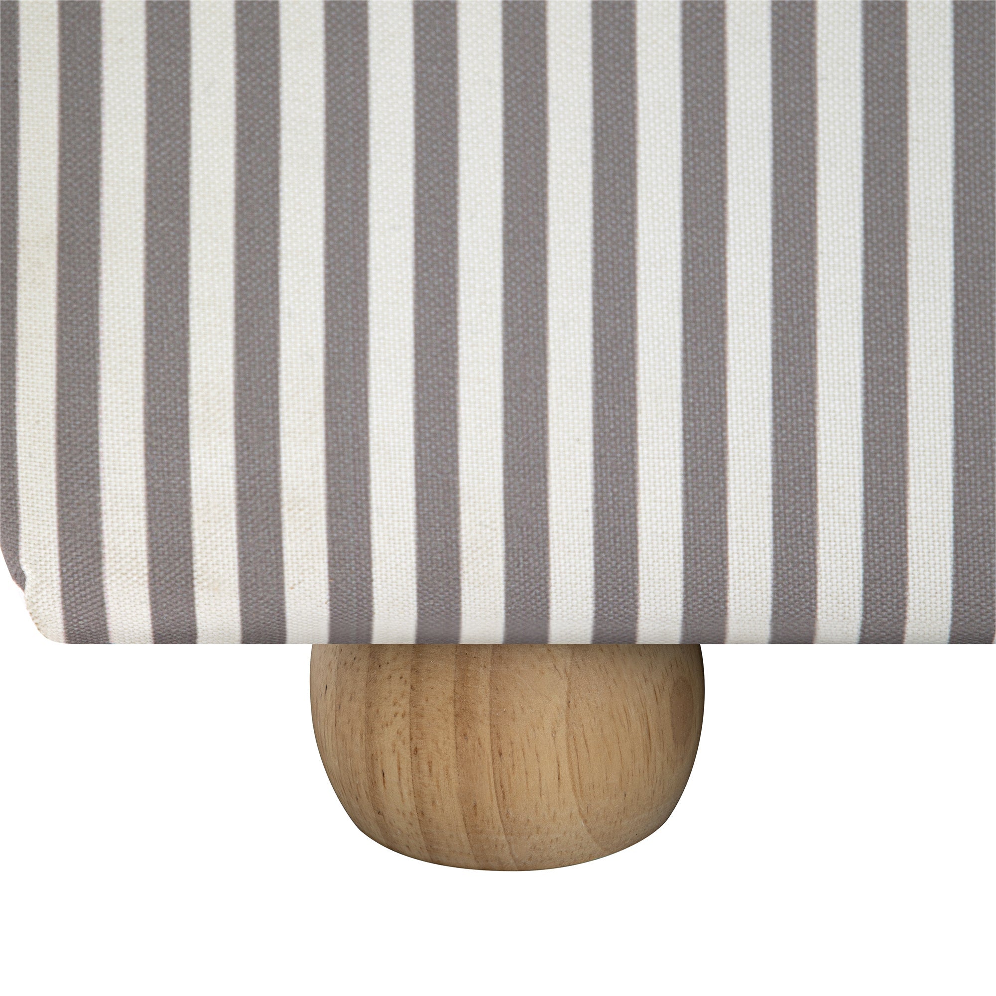 Egerie Curved Headboard Light Taupe Striped Fabric Ottoman Storage Bed