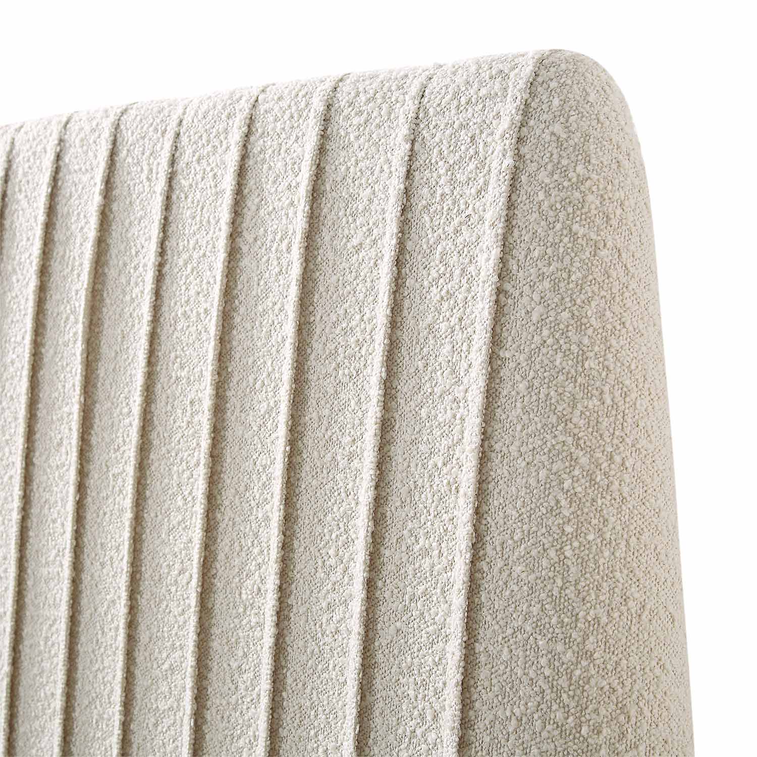 Helia Pleated Ottoman Storage Bed, Beige Boucle