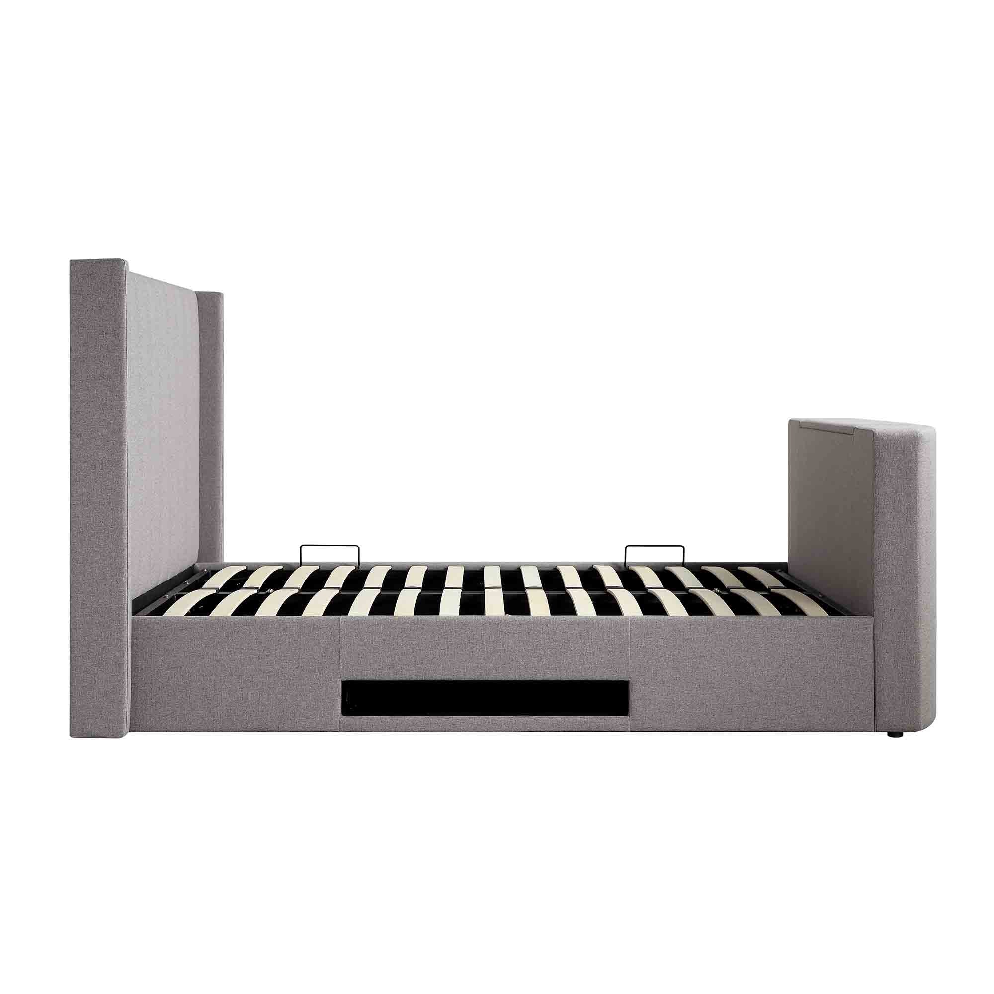 Wilton Grey Fabric Ottoman TV Bed