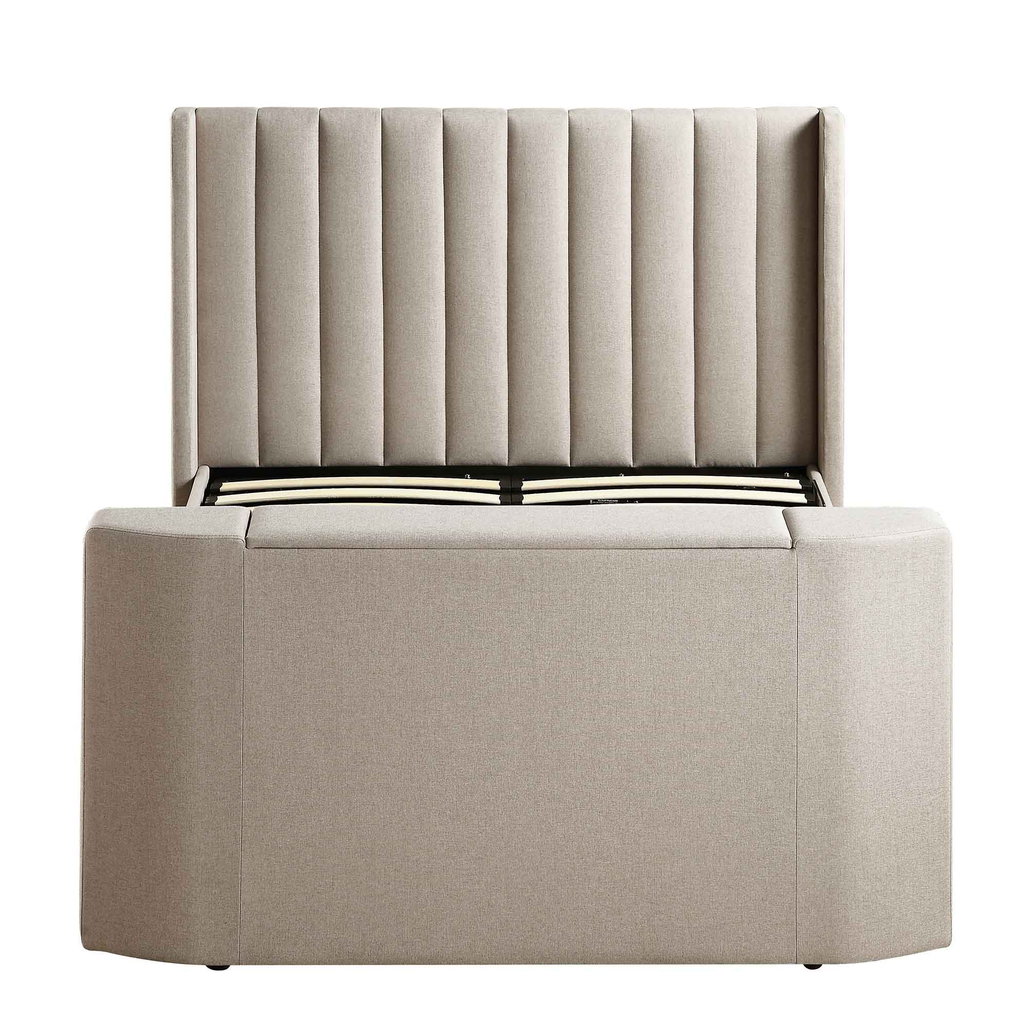 Wilton Warm Stone Fabric Ottoman TV Bed