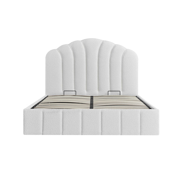 Hana Ottoman Storage Bed, Ecru Boucle