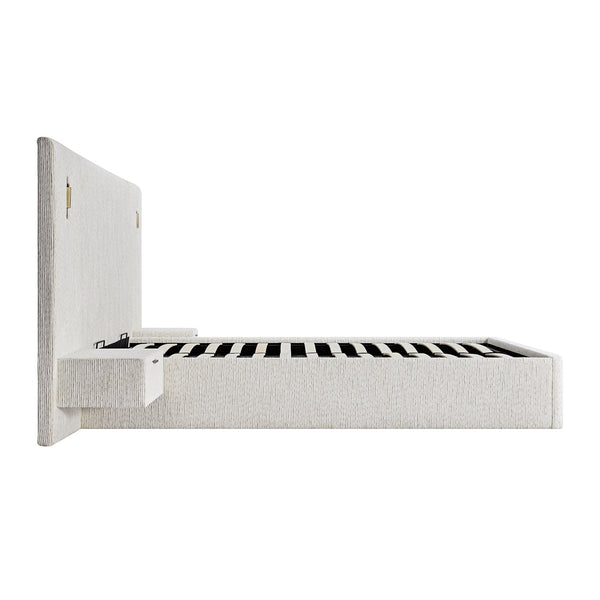 Tremezzo Oversized Ottoman Storage Bed, Beige Textured Fabric