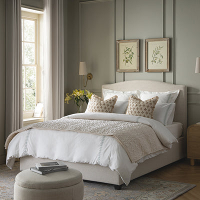 Chilworth Upholstered Ottoman Storage Bed, Ivory Weave Fabric