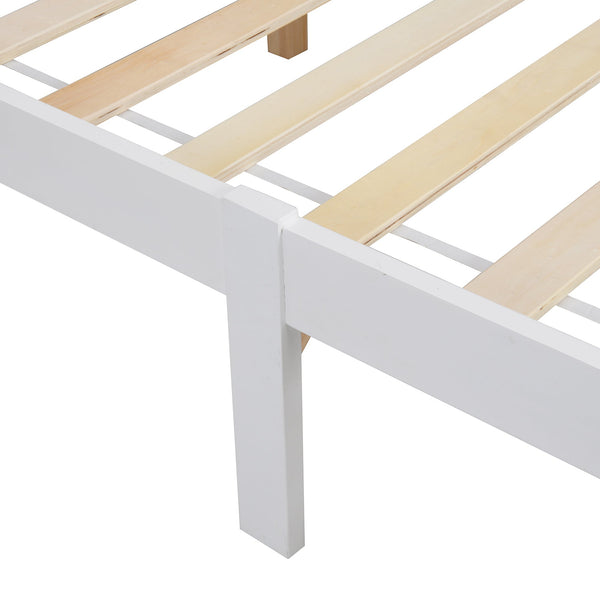 Curran Solid Wood Bed Frame in White UK Sizes