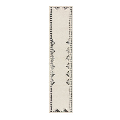 Atlan Cream & Black Handwoven Wool Runner