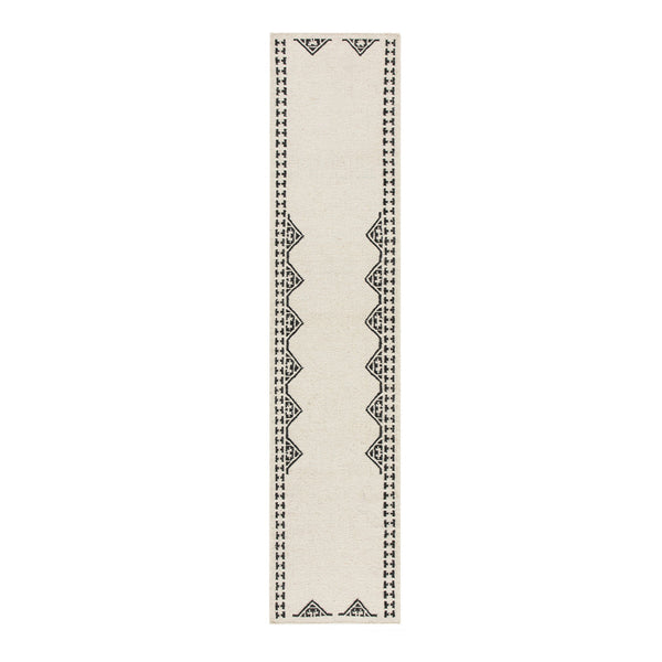 Atlan Cream & Black Handwoven Wool Runner