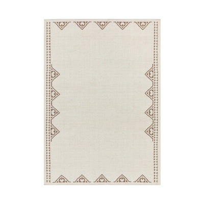 Atlan Cream & Taupe Handwoven Wool Rug